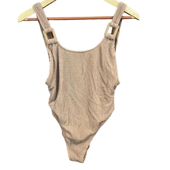 Aerie NWT tan one piece swimsuit size medium - Picture 1 of 11